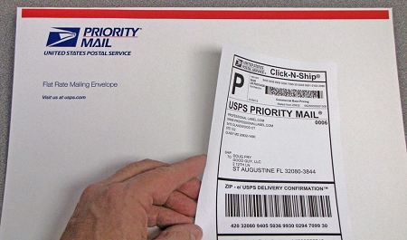 Click N Ship Labels on Flat Rate Envelope #CS6687